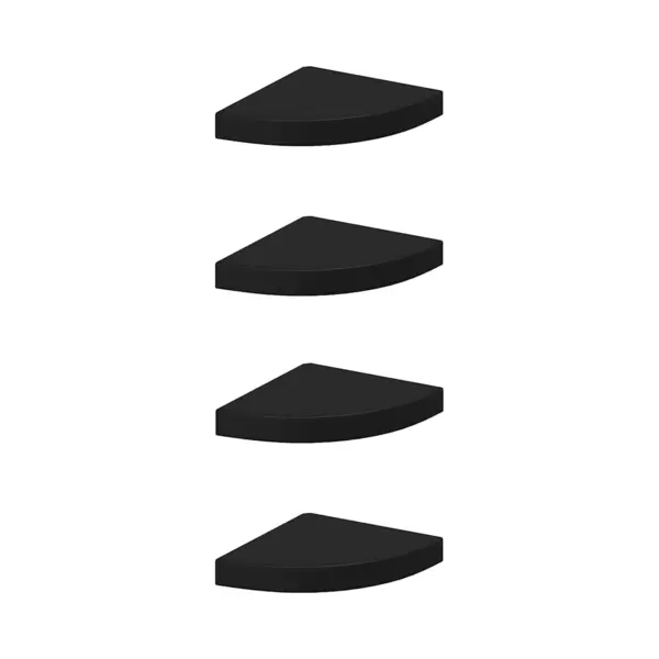VidaXL Eck-Schweberegale 4 Stk. Schwarz 25x25x3, 8 Cm Mdf thumbnail