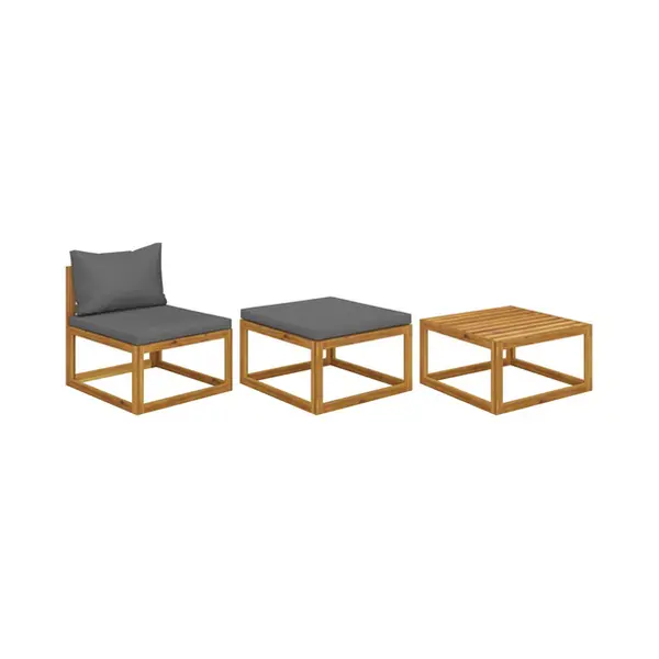 VidaXL 311854 Gartenbank Akazienholz, Stoff, Polyester thumbnail