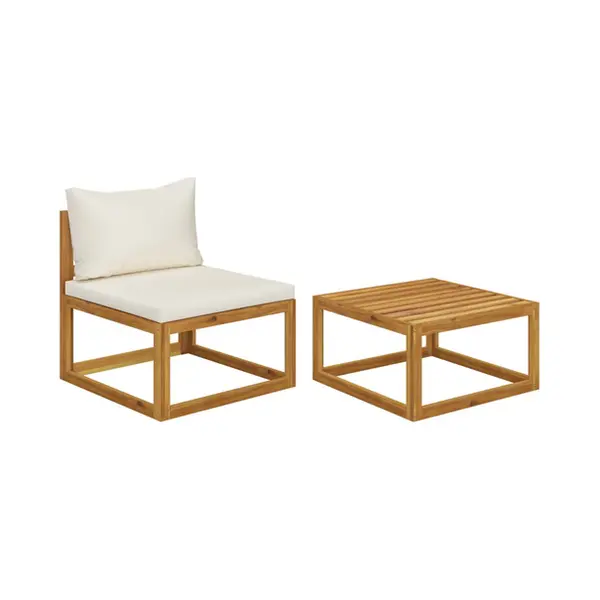 VidaXL 311859 Gartenbank Akazienholz, Stoff, Polyester thumbnail