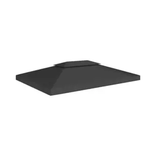 VidaXL Pavillon-Dachplane Mit Kaminabzug 310 G/m² 4x3 M Schwarz
