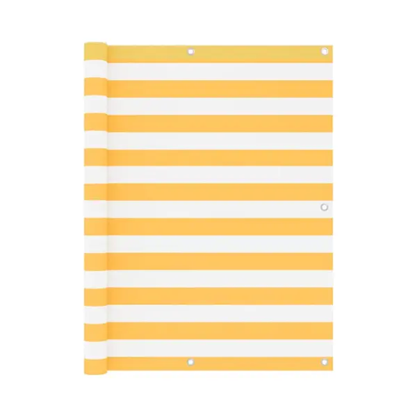 VidaXL - Balkonscherm - 120x400 - Cm - Oxford - Stof - Wit - En - Geel thumbnail
