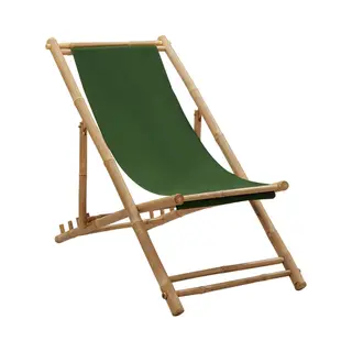 VidaXL 313021 Gartenstuhl Terrasse Gepolsterter Sitz Bambus, Polyester