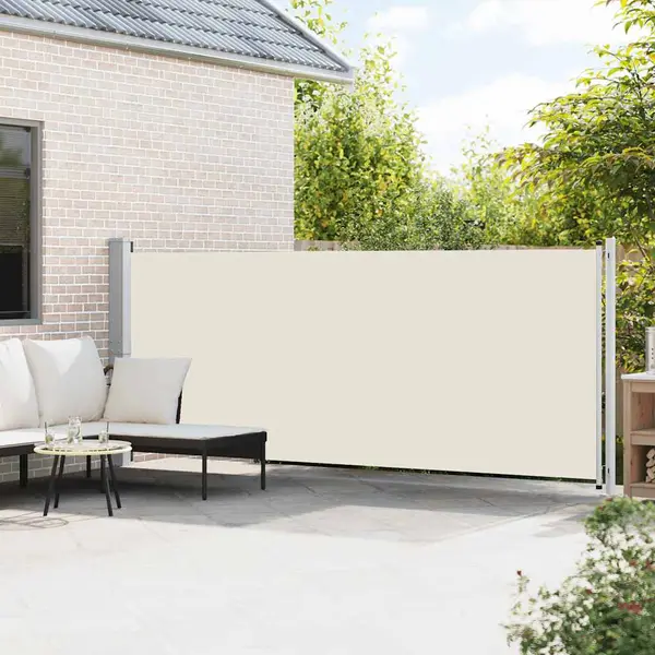 Seitenmarkise Ausziehbar 600x160 Cm Creme - Vidaxl thumbnail