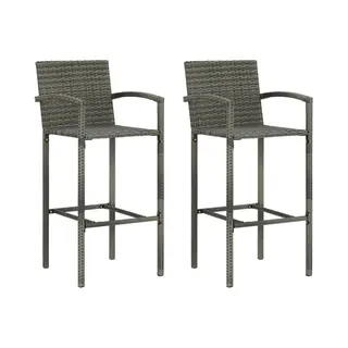 VidaXL 313453 Gartenstuhl Terrasse Polyrattan, Stahl Grau