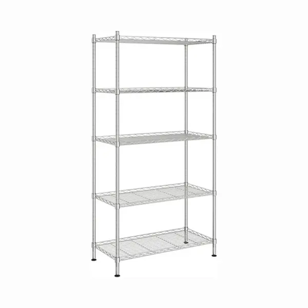 VidaXL Opbergrek 5-laags 250 Kg 90x35x180 Cm Chroomkleurig thumbnail