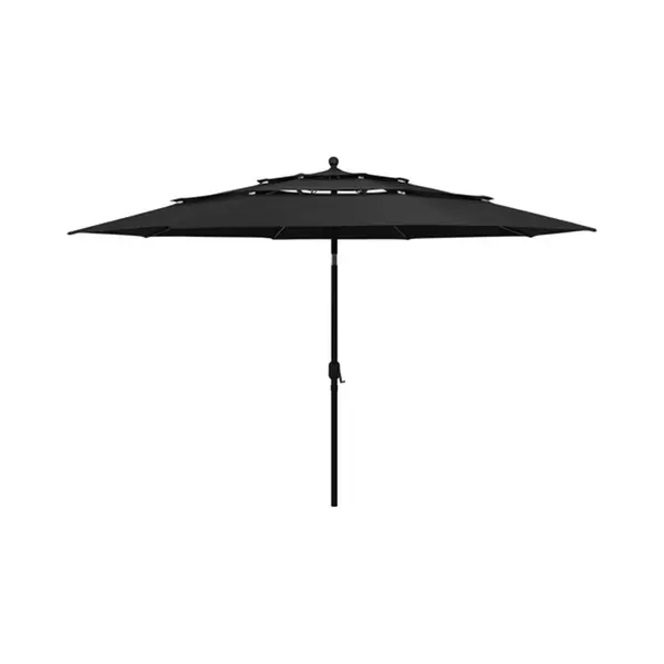 Sonnenschirm Mit Aluminium-mast 3-lagig Schwarz 3, 5 M - Vidaxl thumbnail