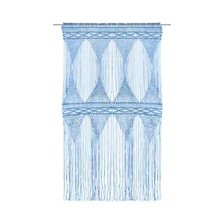 Makramee Vorhang Blau 140x240 Cm Baumwolle Vidaxl