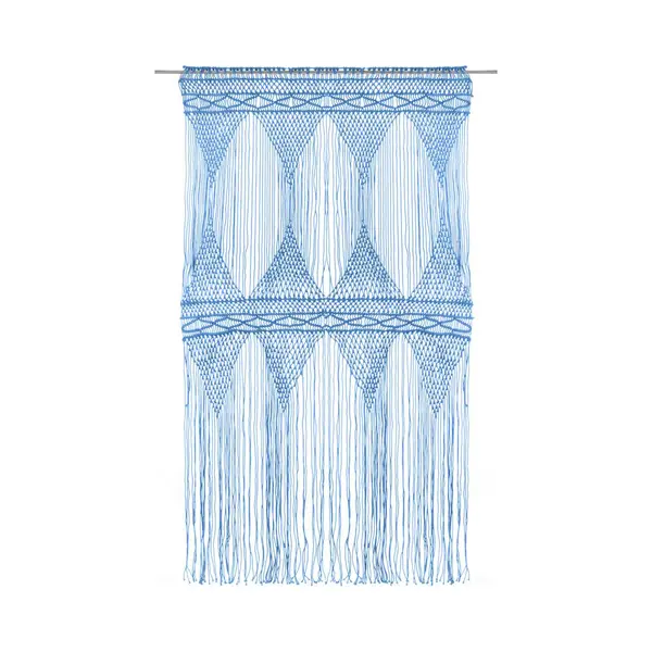 Makramee Vorhang Blau 140x240 Cm Baumwolle Vidaxl thumbnail
