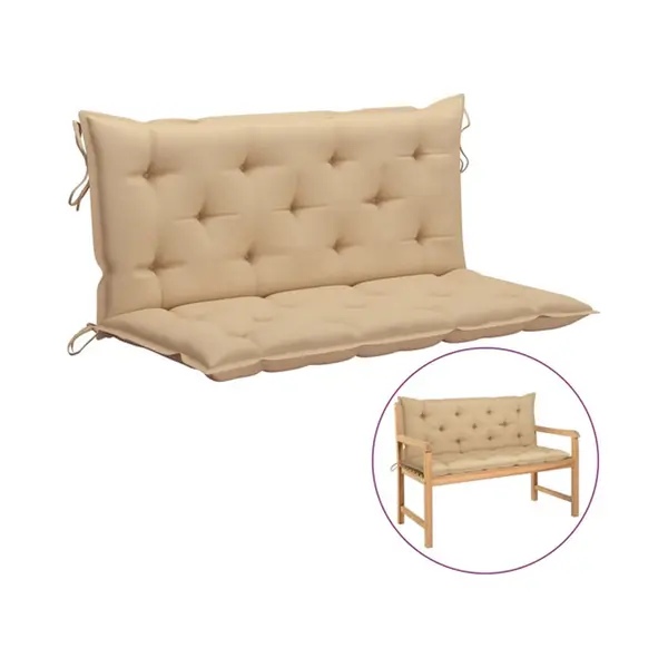 VidaXL Gartenbank-Auflage Beige 120x(50+50)x7 Cm Oxford-Gewebe thumbnail