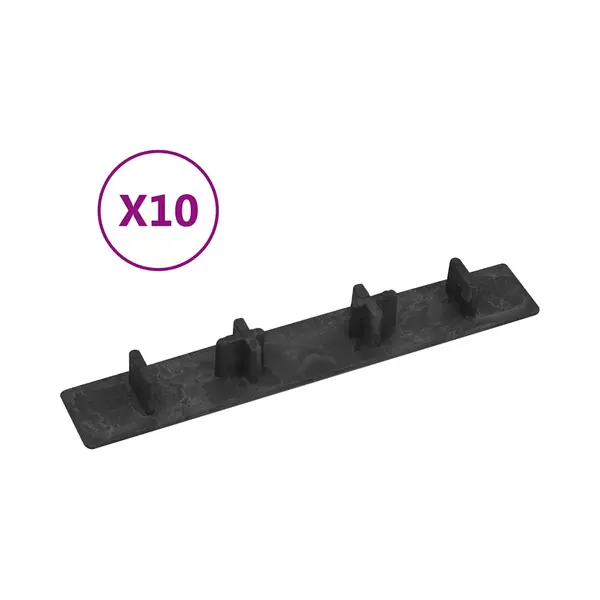 VidaXL Endkappen Für Terrassendielen 10 Stk. Schwarz Kunststoff thumbnail