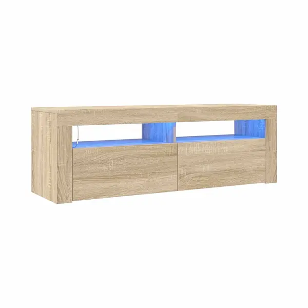 VidaXL Tv-Schrank Mit Led-Leuchten Sonoma-Eiche 120x35x40 Cm thumbnail