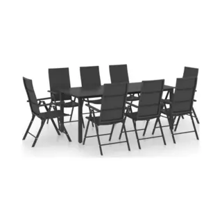9-tlg. Garten-essgruppe Schwarz Vidaxl