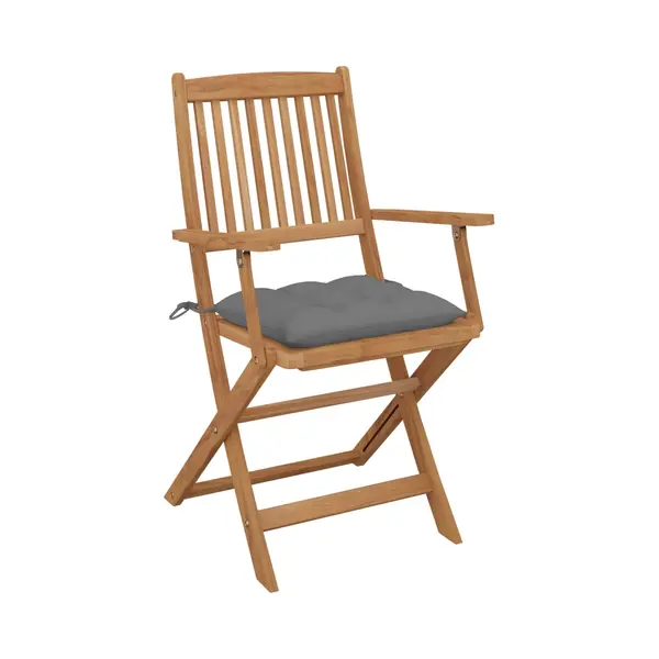 VidaXL Tuinstoelen 4 St Inklapbaar Met Kussens Massief Acaciahout thumbnail