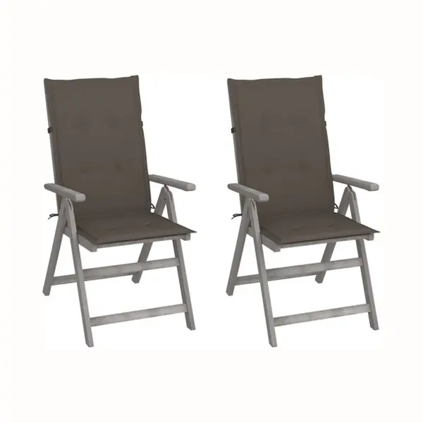 VidaXL Verstellbare Gartenstühle 2 Stk. Mit Auflagen Massivholz Akazie thumbnail