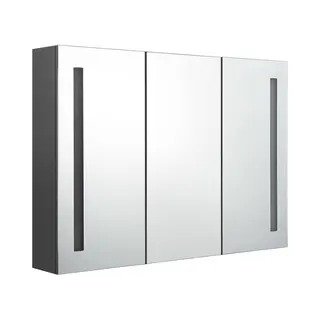 Led-spiegelschrank Fürs Bad 89x14x62 Cm Grau - Vidaxl