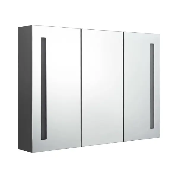 Led-spiegelschrank Fürs Bad 89x14x62 Cm Grau - Vidaxl thumbnail