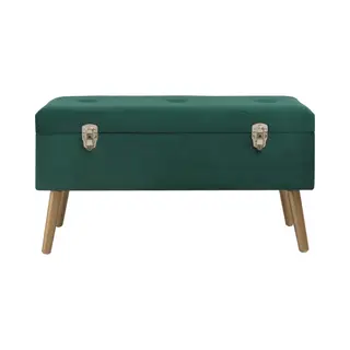 VidaXL Bankje Met Opbergvak 80 Cm Fluweel Groen