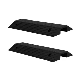 VidaXL - Drempelbruggen - Rubber - 80x40x8 Cm - Anti-slip - Zwart (2 Stuks)