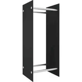 VidaXL Brennholzregal Schwarz 40x35x100 Cm Hartglas