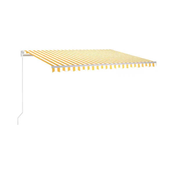 Markise Manuell Einziehbar Mit Led 450x350 Cm Gelb Und Weiß Vidaxl thumbnail