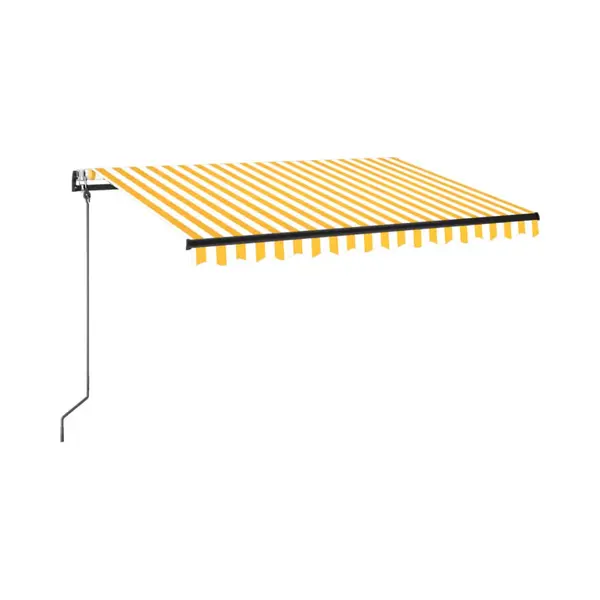 Automatische Markise Mit Led & Windsensor 350x250 Cm Gelb/weiß Vidaxl thumbnail