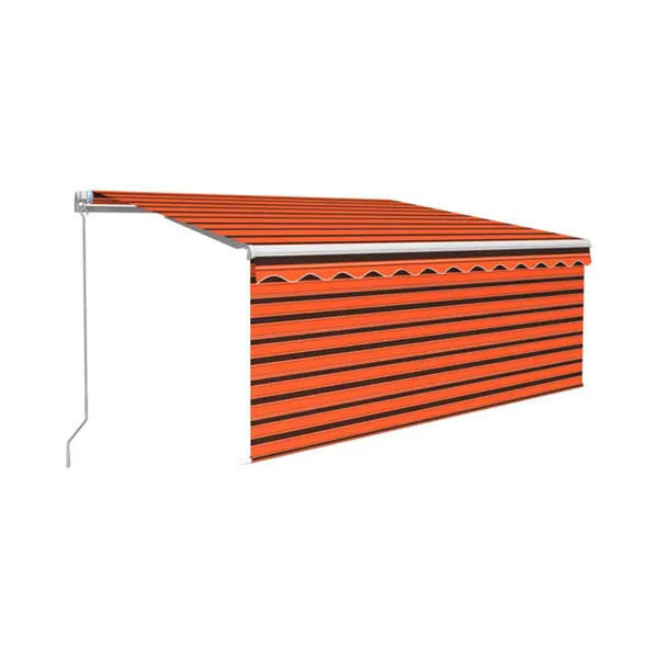 Markise Manuell Einziehbar Mit Rollo 3x2, 5 M Orange Braun Vidaxl thumbnail