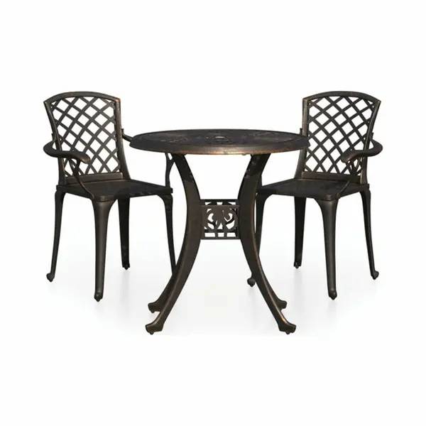 VidaXL 3-tlg. Bistro-Set Aluminiumguss Bronzen thumbnail
