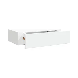 VidaXL Wall-Mounted Drawer Shelf, Compact And Space-Efficient, Durable Mdf And Metal, Modern Style, Perfect For Living Room Decor- White, 40x23.5x10