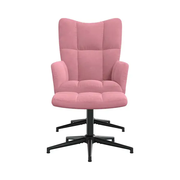 Relaxsessel Mit Hocker Rosa Samt Vidaxl thumbnail