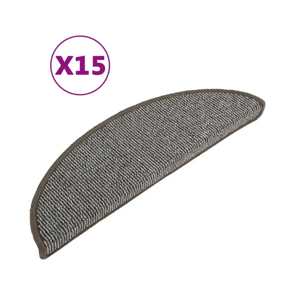 VidaXL Stufenmatten 15 Stk. 56x17x3 Cm Grau Halbrund thumbnail