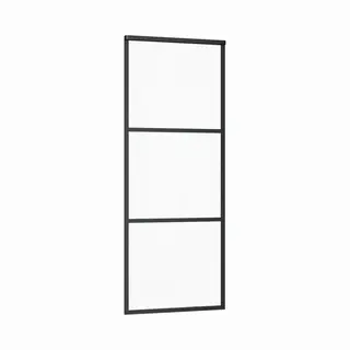 Schiebetür Esg-glas Und Aluminium 90x205 Cm Schwarz Vidaxl