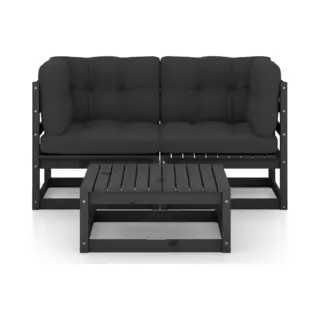 VidaXL 3-tlg. Garten-Lounge-Set Mit Kissen Massivholz Kiefer