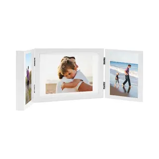 VidaXL Fotolijst Drieluik 28x18 Cm+2x(13x18 Cm) Wit
