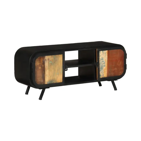 Tv-schrank 110x30x45 Cm Altholz Massiv - Vidaxl thumbnail