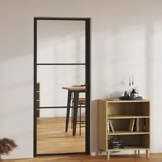 Vidaxl - Interior Door Esg Glass And Aluminium 83x201.5 Cm Black