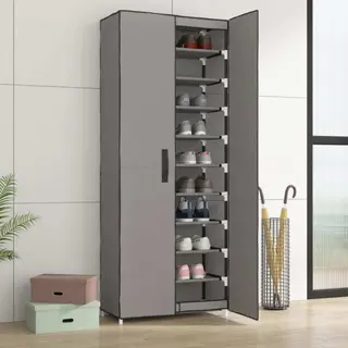 Vidaxl Schuhschrank Grau 60x30x166 Cm Stoff