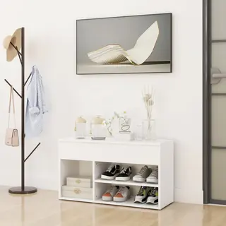VidaXL Schuhbank Weiß 80x30x45 Cm Holzwerkstoff