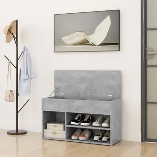 Shoe Bench Concrete Grey 80x30x45 Cm Engineered Wood Vidaxl