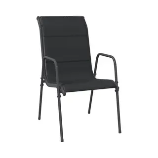 VidaXL - Tuinstoelen - 4 - St - Staal - En - Textileen - Zwart