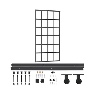 VidaXL Schuifdeur Met Beslag 102x205 Cm Aluminium En Esg-glas