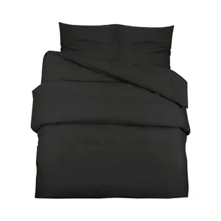 Vidaxl Bettwäsche-set Schwarz 135x200 Cm Baumwolle