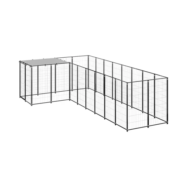 VidaXL Hundezwinger Schwarz 6, 05 M² Stahl thumbnail