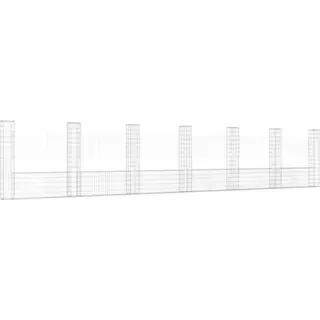 Vidaxl - Gabionenkorb U-form Mit 7 Säulen Eisen 740x20x150 Cm