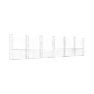Vidaxl - Gabionenkorb U-form Mit 7 Säulen Eisen 740x20x200 Cm