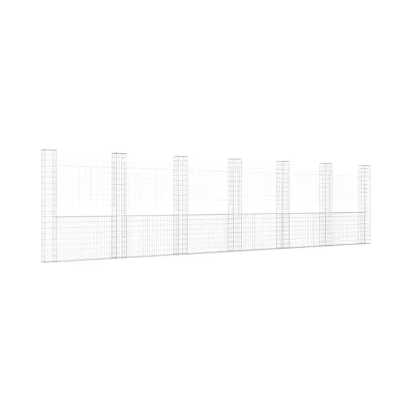 Vidaxl - Gabionenkorb U-form Mit 7 Säulen Eisen 740x20x200 Cm thumbnail