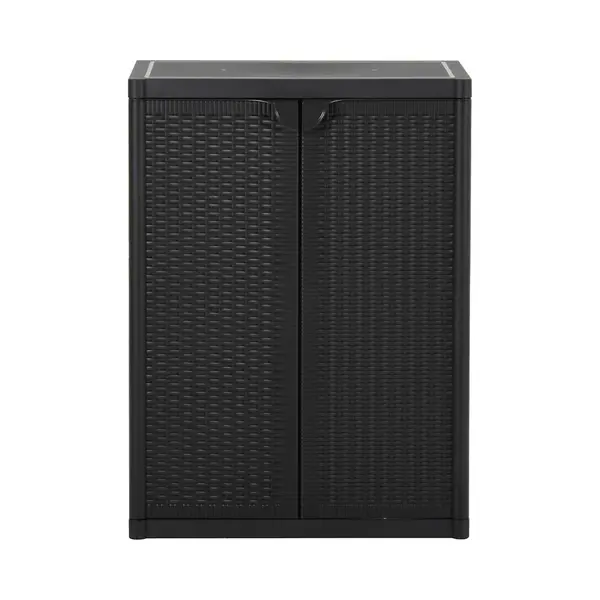 VidaXL Garten-Geräteschrank, Gartenschrank Schwarz 65x45x88 Cm Pp Rattan-Optik thumbnail