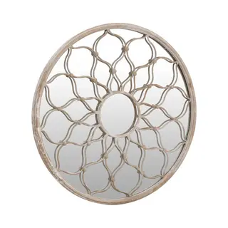 VidaXL Spiegel Rond 40x3 Cm Ijzer Zandkleurig