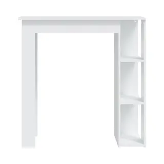 Bartisch Mit Regal Weiß 102x50x103, 5 Cm Holzwerkstoff Vidaxl
