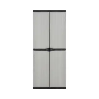 VidaXL Garten-Lagerschrank Mit 3 Böden Grau & Schwarz 68x40x168 Cm
