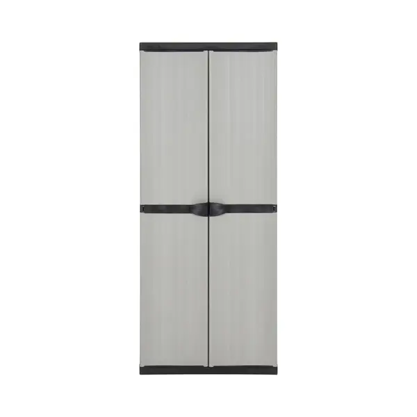 VidaXL Garten-Lagerschrank Mit 3 Böden Grau & Schwarz 68x40x168 Cm thumbnail
